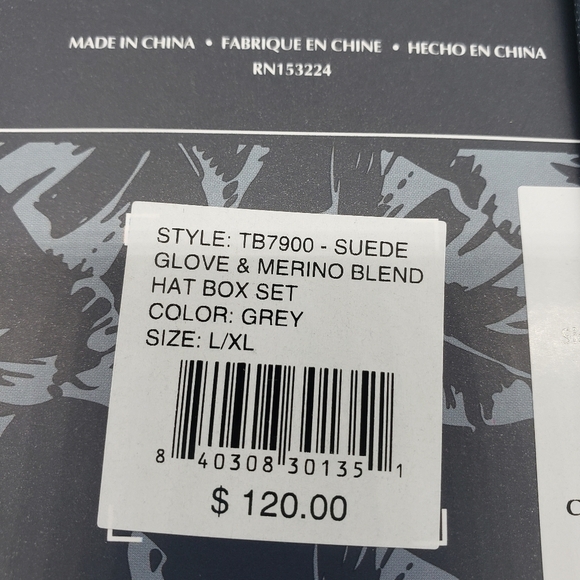 845- Tommy Bahama Merino Wool Hat and Leather Glove Set NWT - Picture 5 of 6